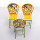 Metal hand painted children set India 1993