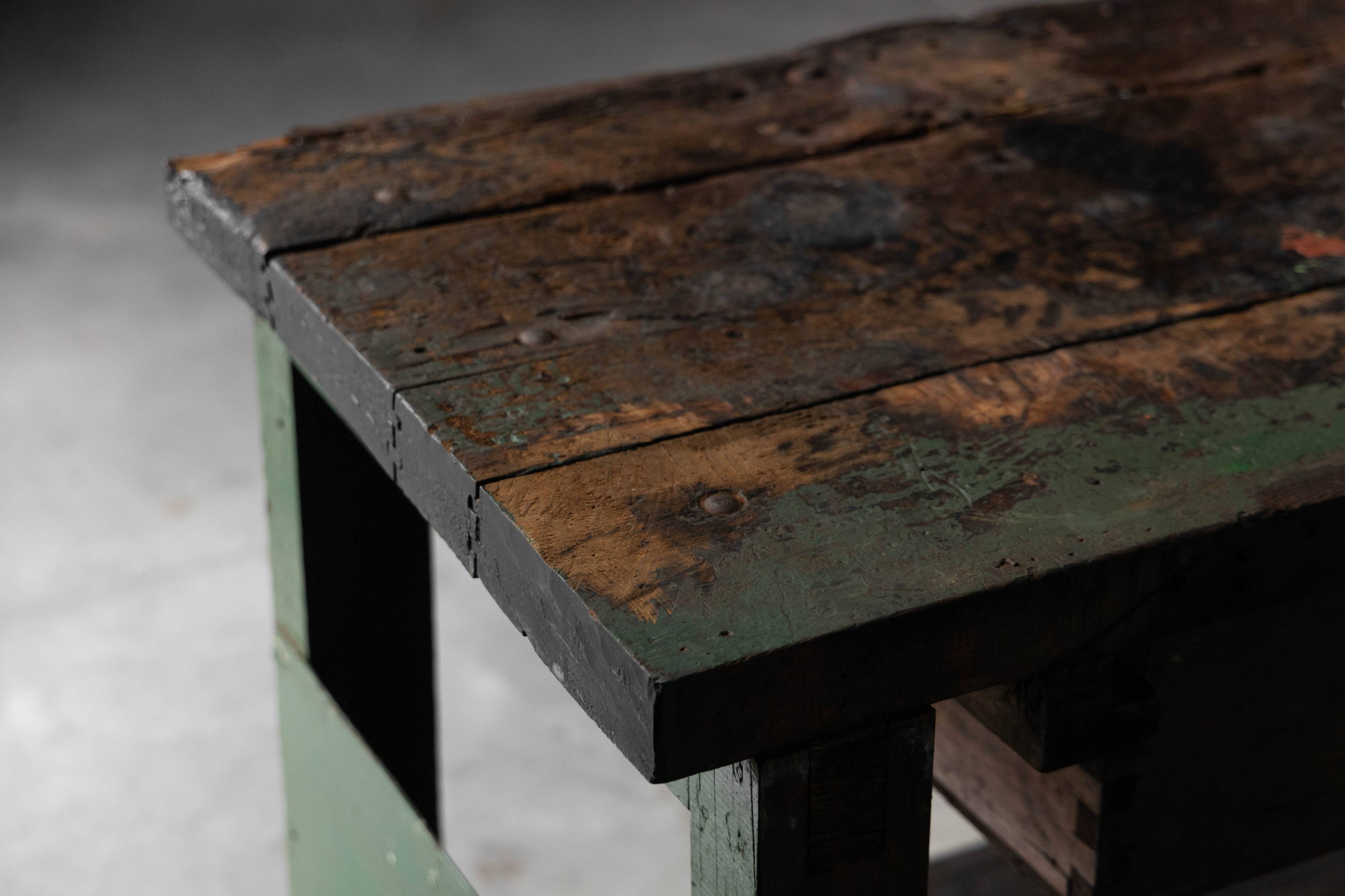 Rustic Industrial Workbench, France, Early 20th Century