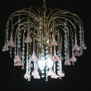 Meryl Streep, Pink Murano Flowers and Crystal Drops Chandelier, 1980s