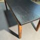 Oak farmhouse table, black top