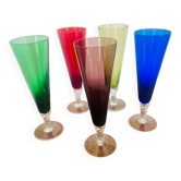 5 new Murano champagne flutes from the 70s
