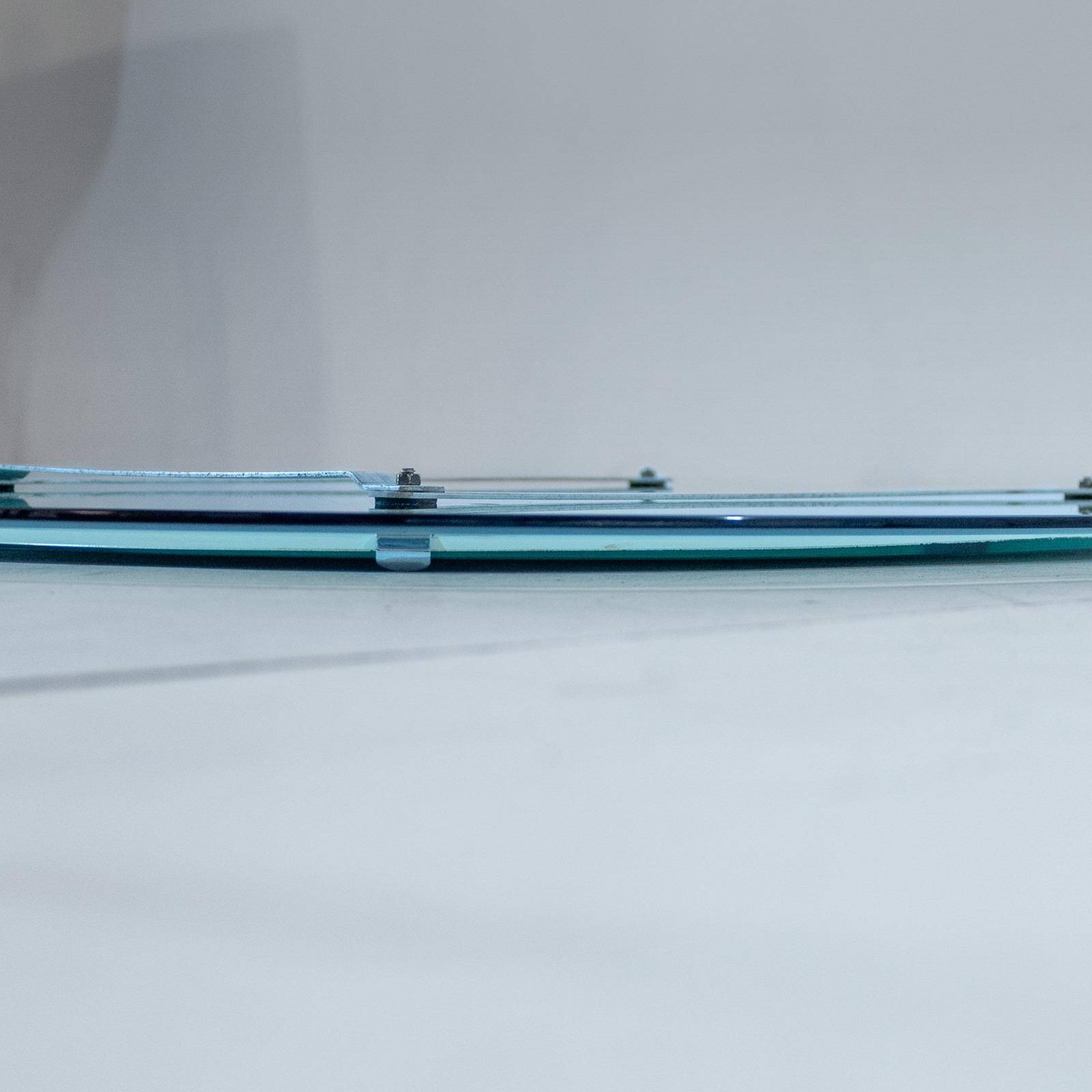 Vintage Beveled Glass Oval Mirror by A. Lupi for Cristal Luxor, Italy 1970