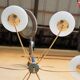 Lustre vintage 6 feux opaline et laiton doré
