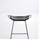 Contemporary Kitchen Counter Bar Stool Black Smoke Steel & Black Leather