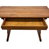 Vintage Pinewood Dining Table Desk with Drawer 60s Design