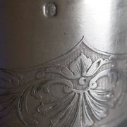 Massive silver towel round Minerva punch, Boulenger goldsmith