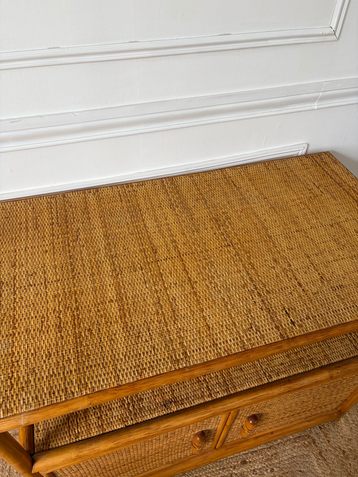 Vintage rattan sideboard