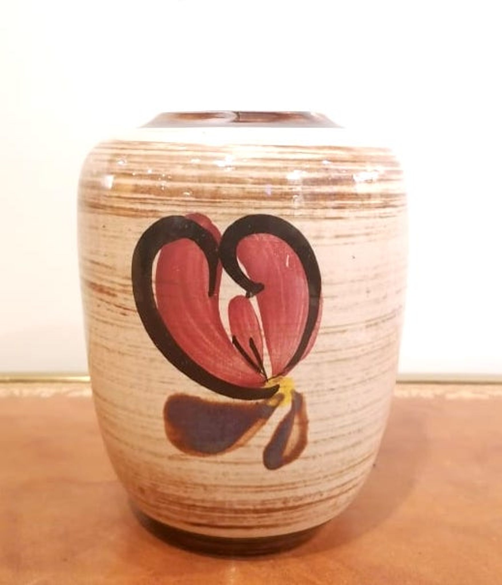 Vase vintage en céramique à fleurs