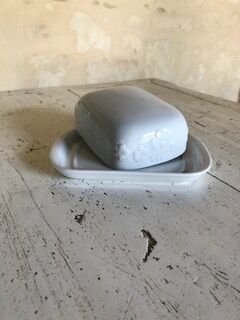 White porcelain butter