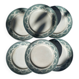 6 flat plates from the Onnaing Faïencerie