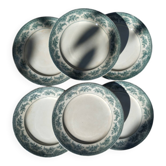 6 flat plates from the Onnaing Faïencerie