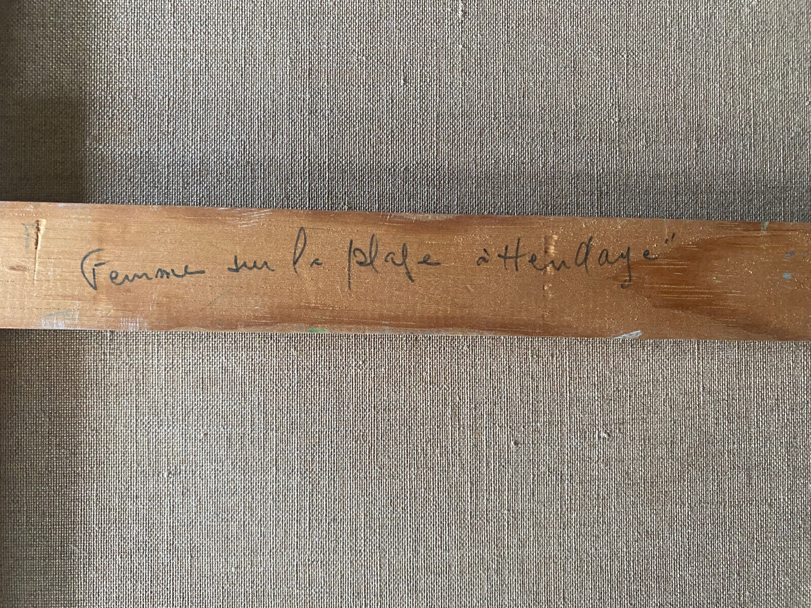 Painting "beach in hendaye" hst marcelle guetta-fattal (1922-2009) fauvism cubime