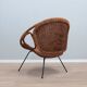 Mid century Italian design rattan and wicker scoop chair 1950s