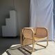 Amsterdam rattan armchair with U-shaped armrest, squared canework