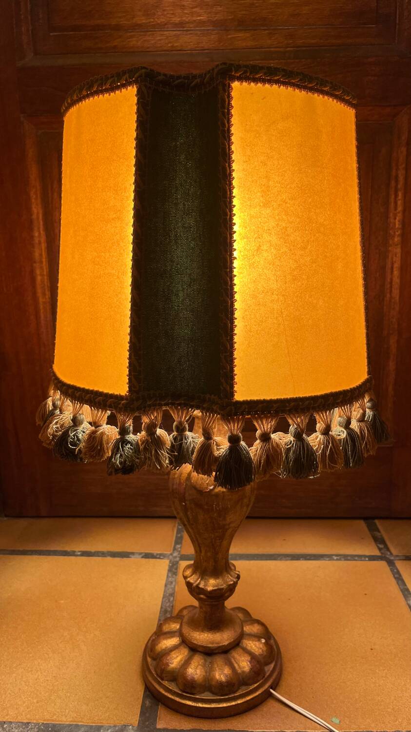 Vintage wooden table lamp