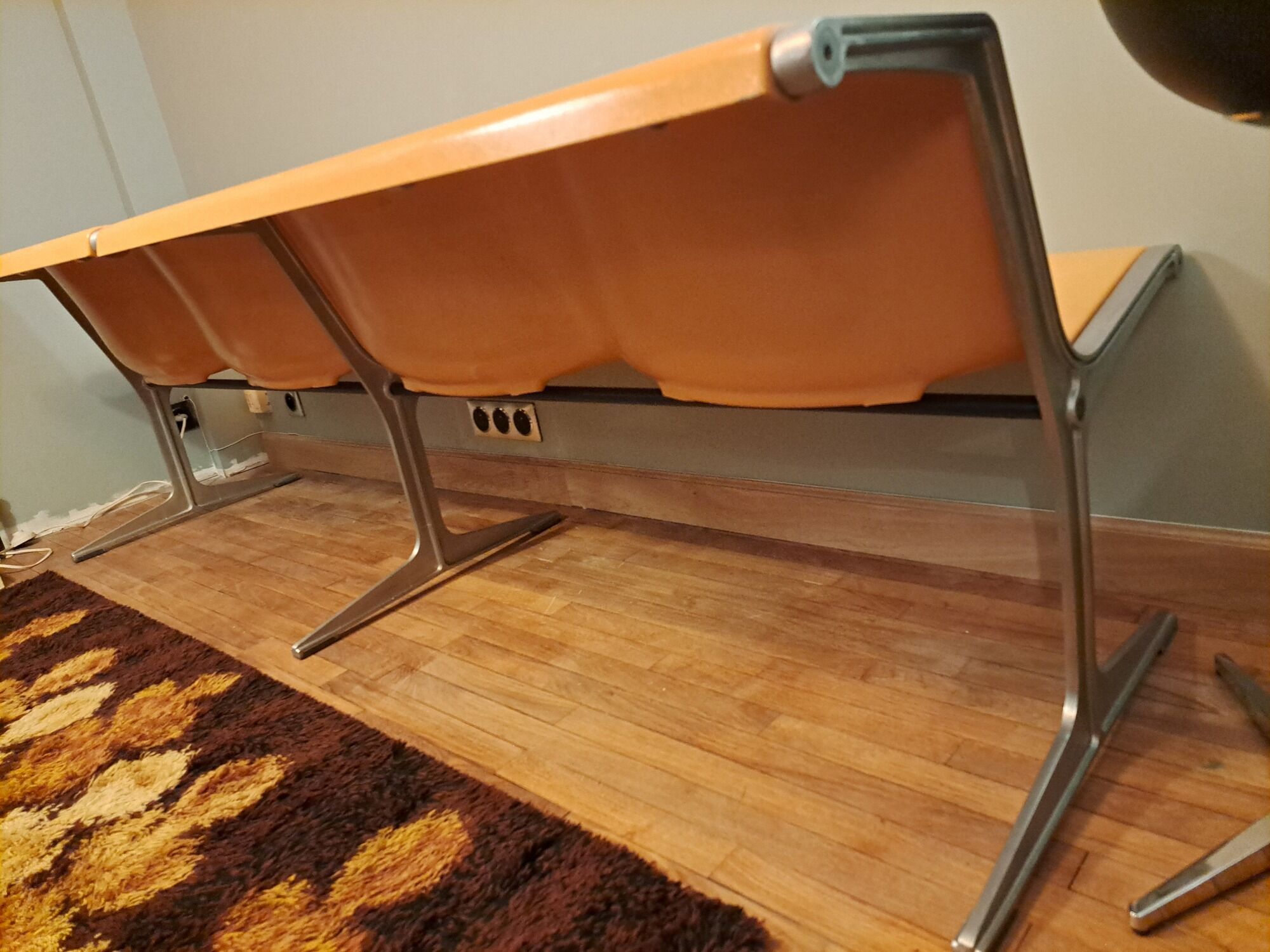 Friso Kramer 4-seater bench for Wilkhahan 60-70's