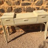 Console wood imitation rattan