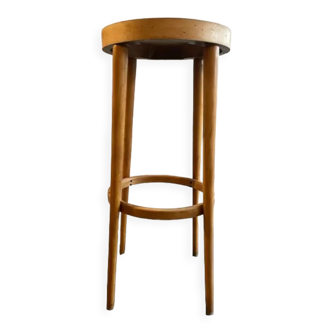 Tabouret de bar en hêtre clair estampillé Baumann