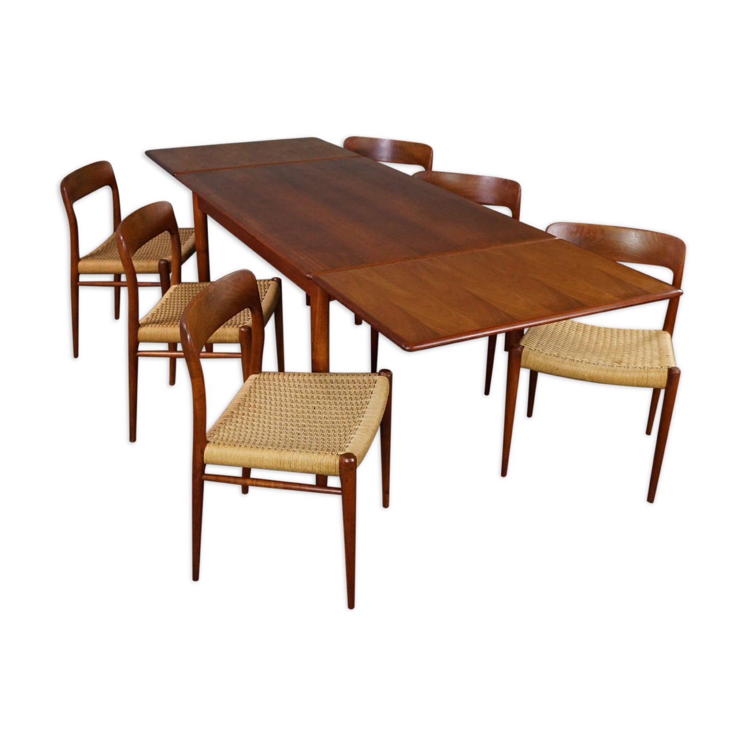 Set of 6 chairs and dining table Niels Otto Møller