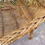 Vintage rattan and wicker armchair