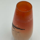 Enamelled decorative vase signed GEM