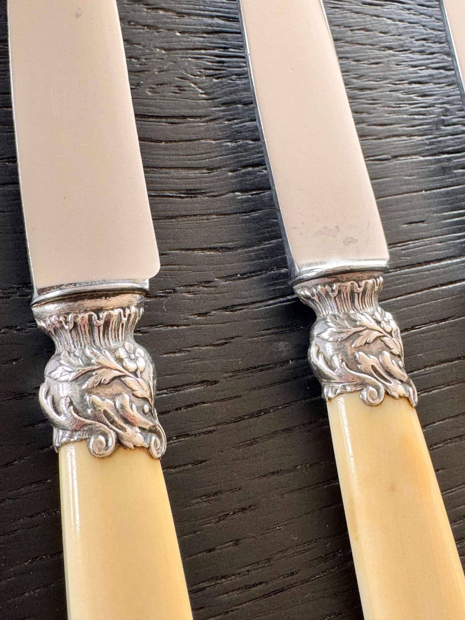 12 Robert Linzeler knives and leg of lamb set for Jules Piault Paris
