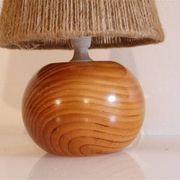 Paire de lampes vintage en bois et corde 1970