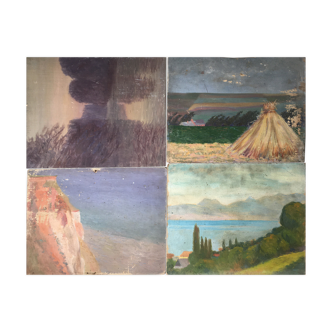 Paintings of 4 works by François Moreau 1915
