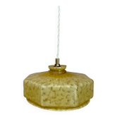 Vintage yellow Clichy glass lampshade pendant light