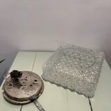 Vintage square molded glass ceiling light