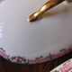 Soupière légumier porcelaine limoges roses dorure