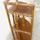 Étagère d'angle bambou et rotin vintage 1970