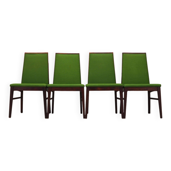 Ensemble de quatre chaises en palissandre, design danois, années 1970, éditeur : Dyrlund