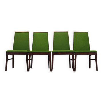 Ensemble de quatre chaises en palissandre, design danois, années 1970, éditeur : Dyrlund