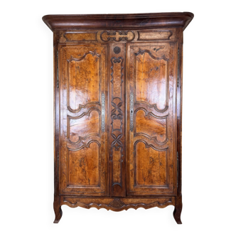 Louis XV period wardrobe in walnut and elm Bourg en Bresse region