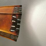 Older Danish cone-shaped hanging lamp in copper-colored lacquer with an inner contrasting shade.