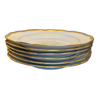 6 soup plates in fine porcelain