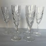 6 Saint Louis crystal champagne flutes