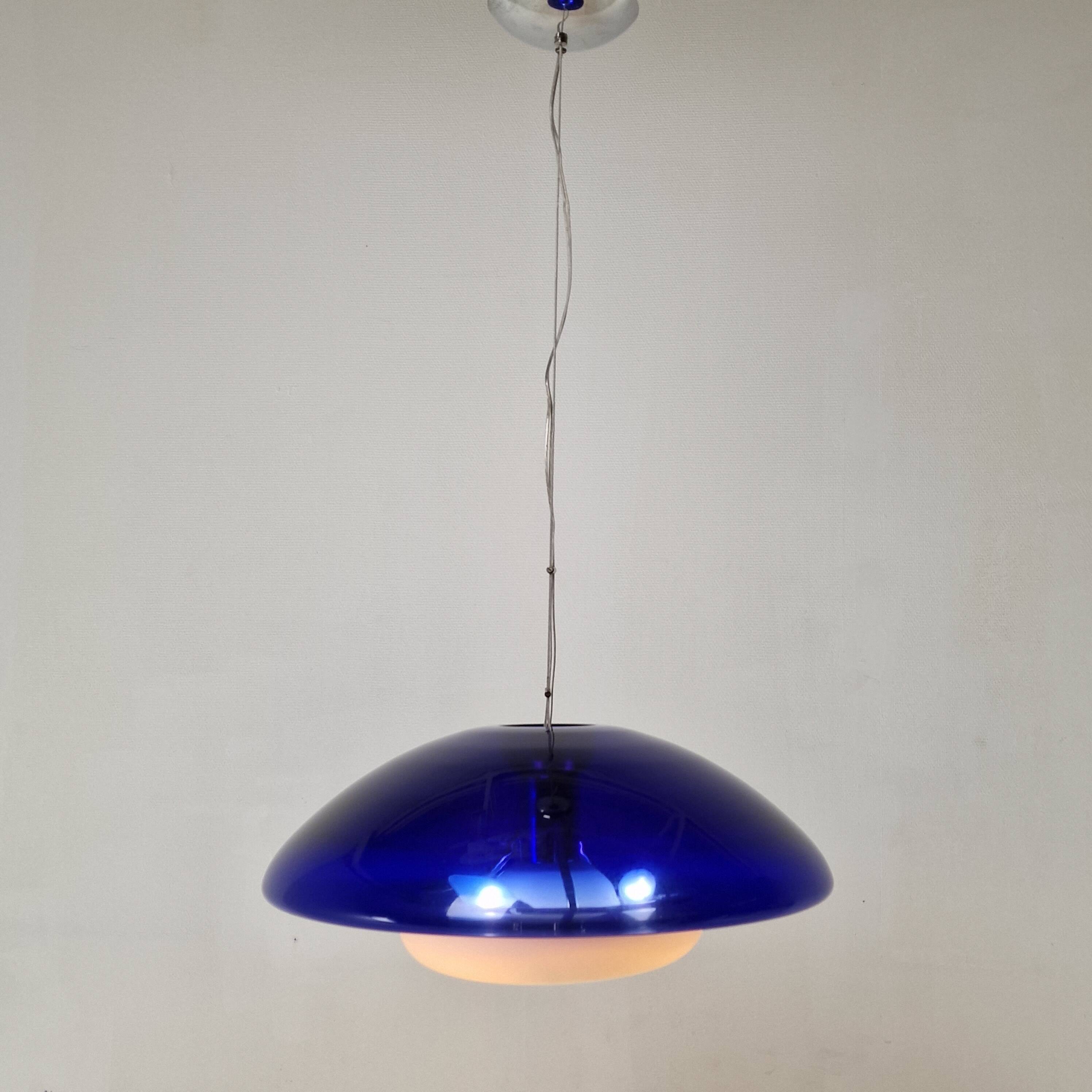 "Bauta" Murano Glass Pendant Lamp by Vistosi, Italy 1980s