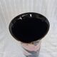 Superb vintage vase in glossy black glazed porcelain. Yamaji.