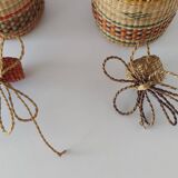 Vintage Wicker Woven Bottles Origin Vietnam