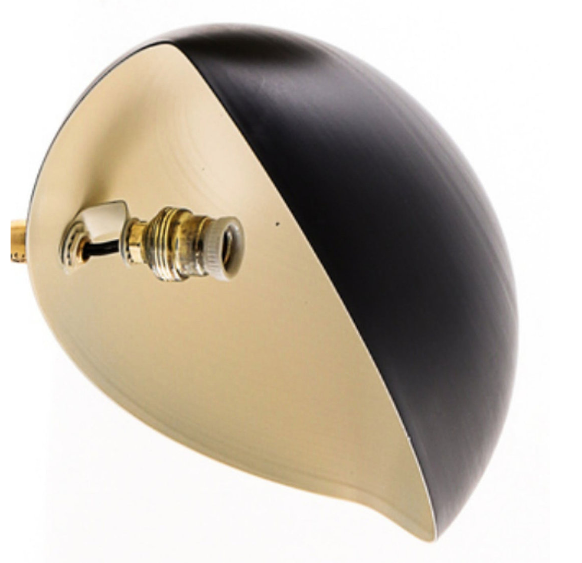 Wall lamp 3 arms Black Shell