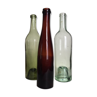 Set of three old bottles