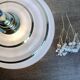Vintage white and gold glass lampshade suspension