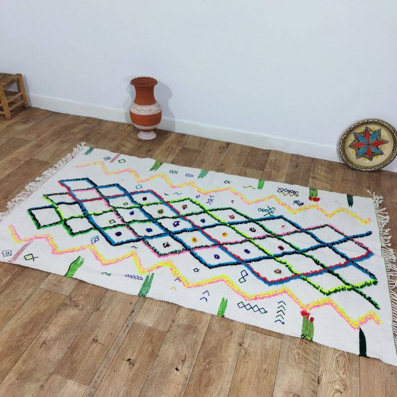 Handmade Moroccan Berber rug 222 x 128 cm