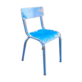 Small school for children wooden chair blue vintage
