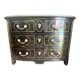 Commode, années 70 laque noire et bronze/laiton