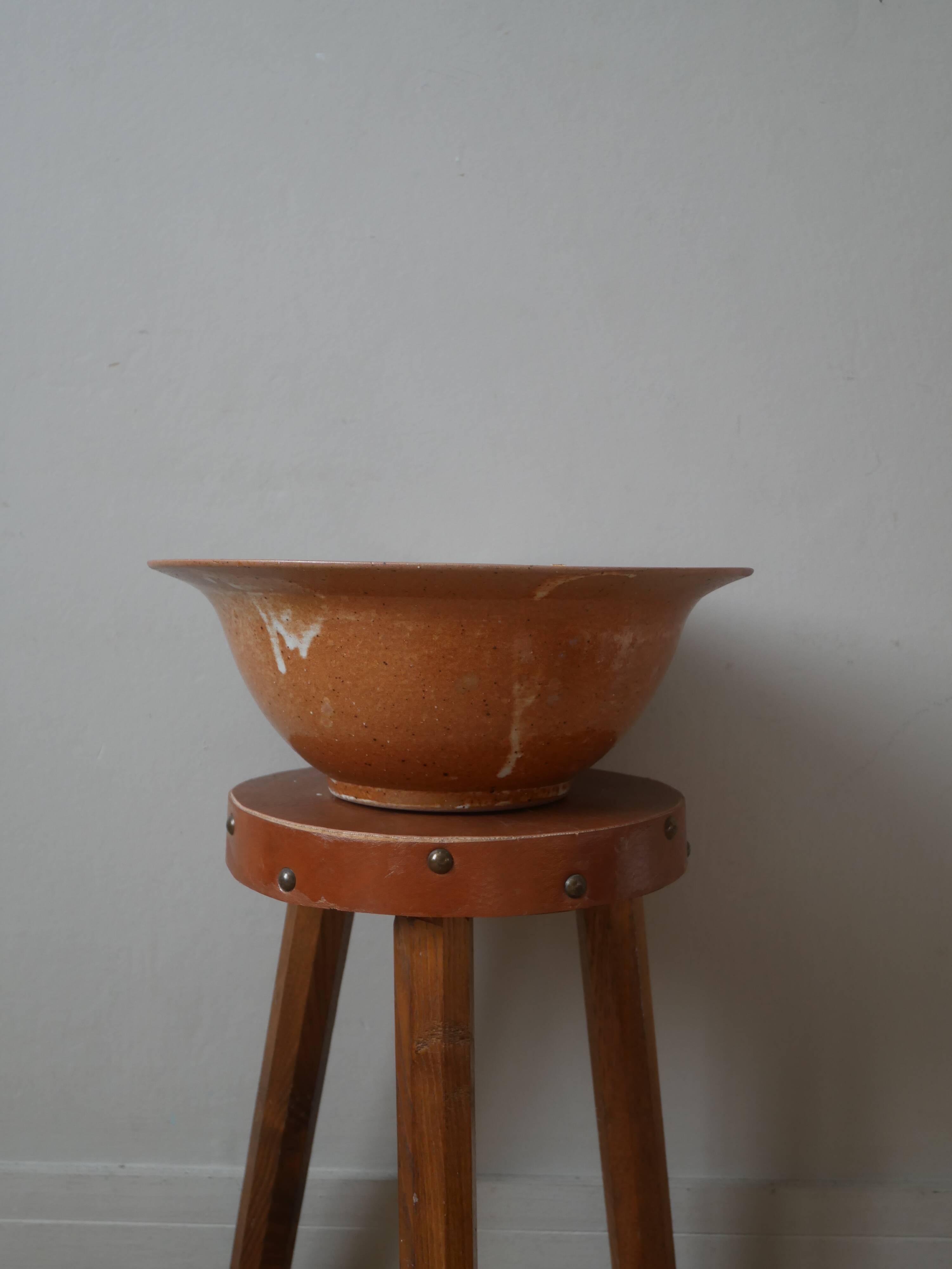 Ceramic stoneware salad bowl handmade pottery handcrafted bohemian country decoration