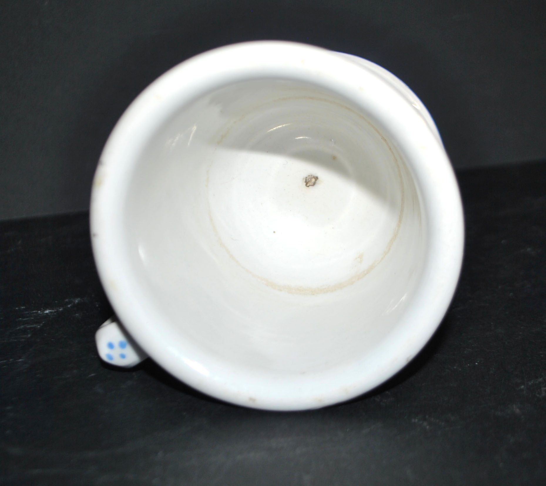Sarreguemines coffee cups brulot in opaque china bistro.