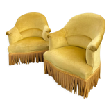 Pair of yellow toad armchairs